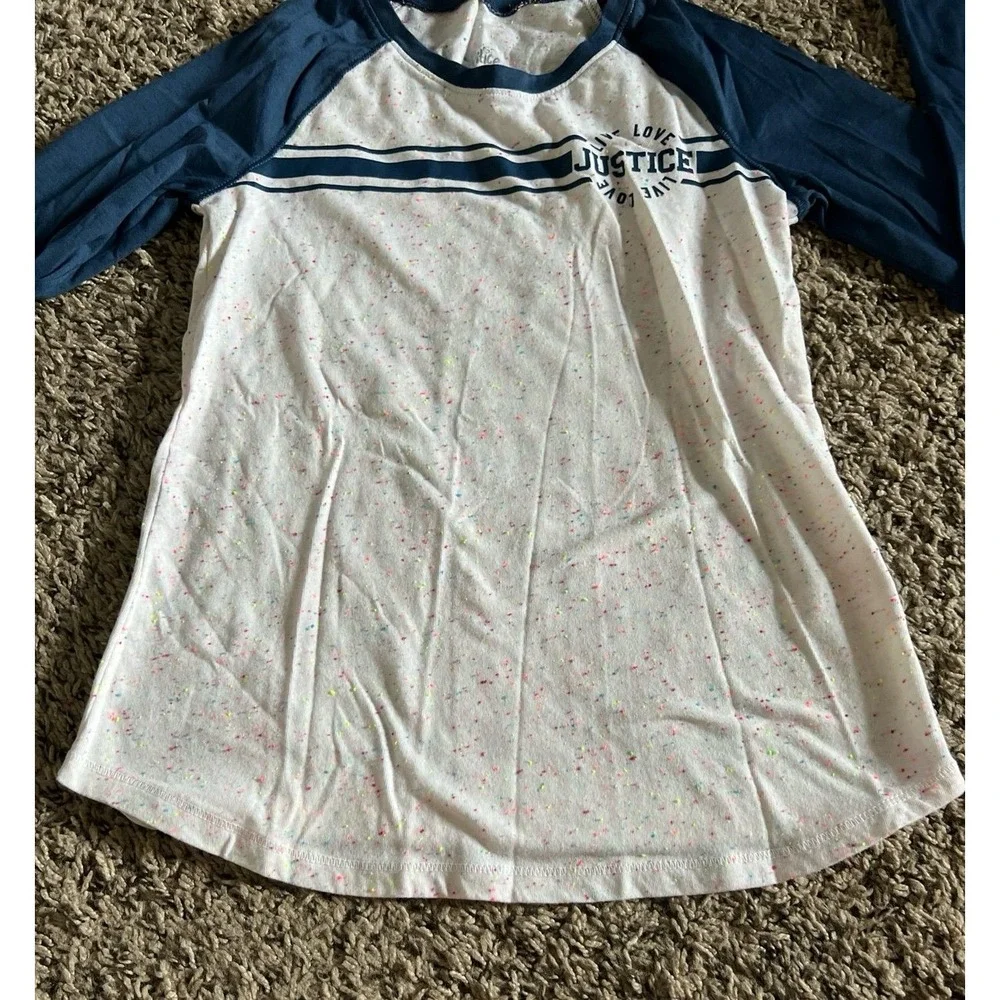 Justice Girl navy/speckled baseball color-block long sleeve size 10‎